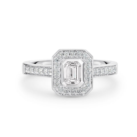 Verity Emerald Cut Natural Diamond Solitaire Engagement Ring TDW 0.64ct