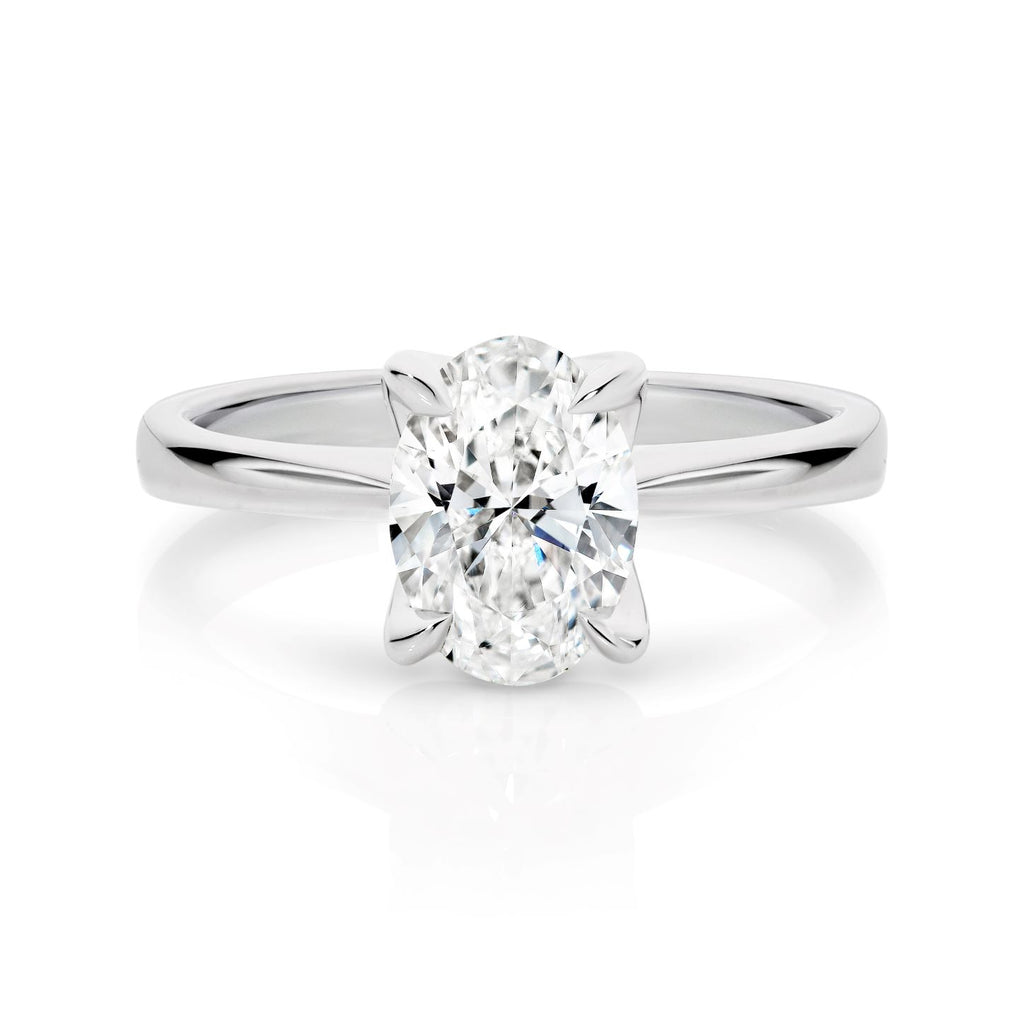 Imogen Oval Lab Grown Diamond Solitaire Engagement Ring 1.70ct