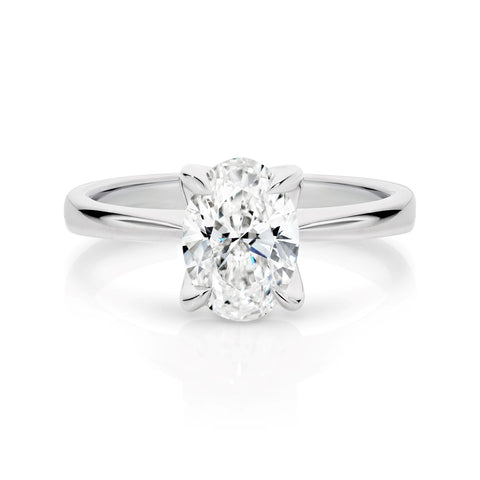 Imogen Oval Lab Grown Diamond Solitaire Engagement Ring 1.70ct