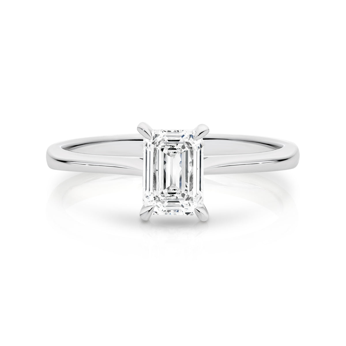 Emerald Cut Lab Grown Diamond Solitaire Engagement Ring 1.02ct