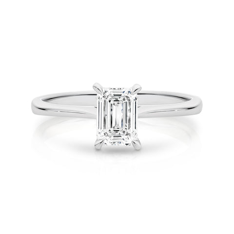 Emerald Cut Lab Grown Diamond Solitaire Engagement Ring 1.04ct