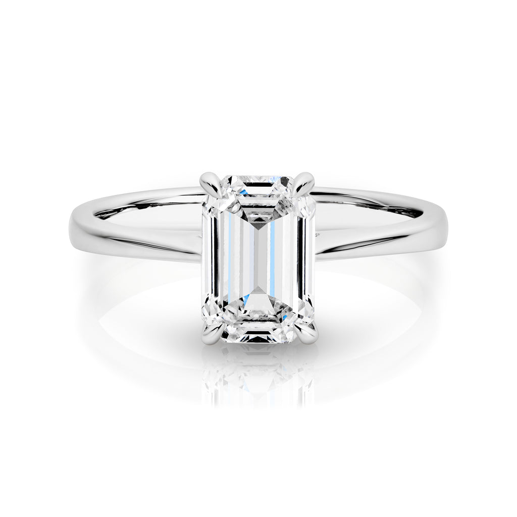 Emerald Cut Lab Grown Diamond Engagement Ring 2.08ct