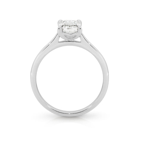 Emerald Cut Lab Grown Diamond Solitaire Engagement Ring 1.30ct