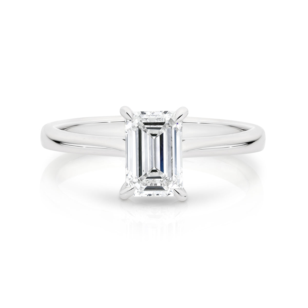Emerald Cut Lab Grown Diamond Solitaire Engagement Ring 1.40ct