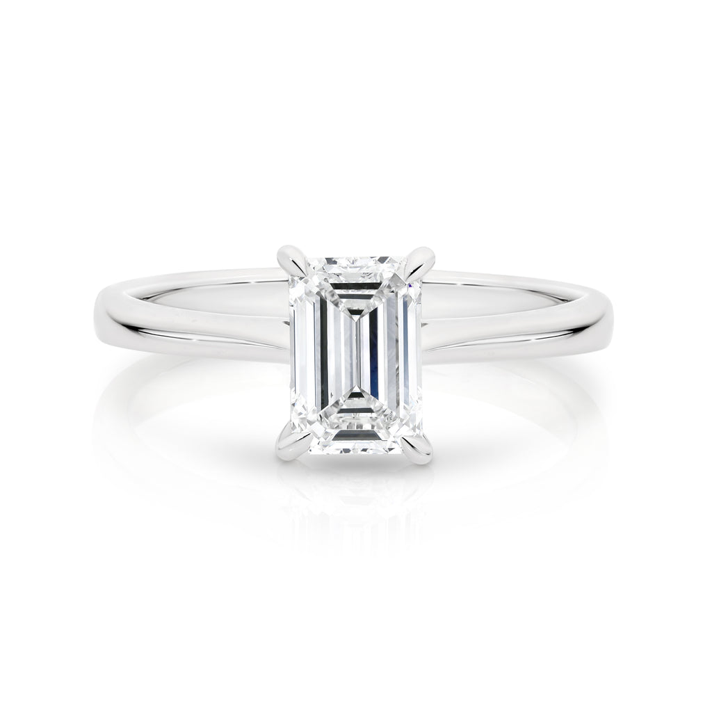 Emerald Cut Lab Grown Diamond Solitaire Engagement Ring 1.40ct