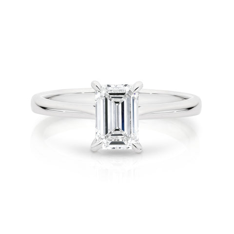 Emerald Cut Lab Grown Diamond Solitaire Engagement Ring 1.40ct