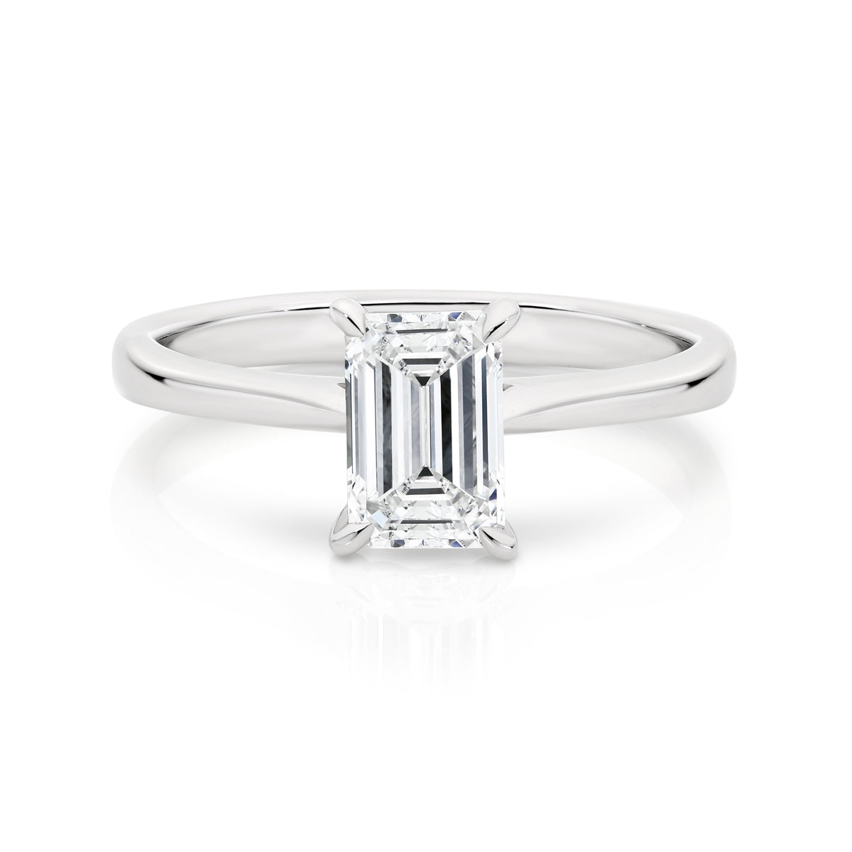 Emerald Cut Lab Grown Diamond Solitaire Engagement Ring 1.40ct
