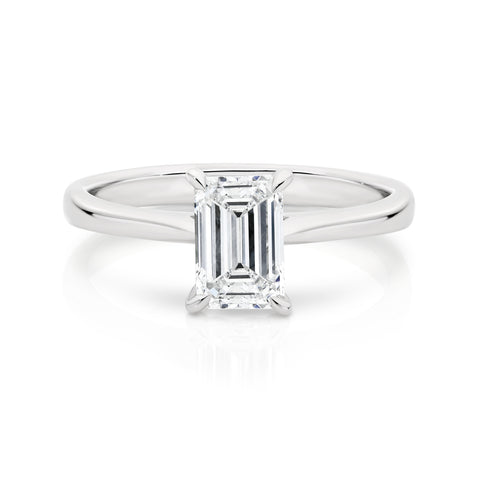 Emerald Cut Lab Grown Diamond Solitaire Engagement Ring 1.40ct