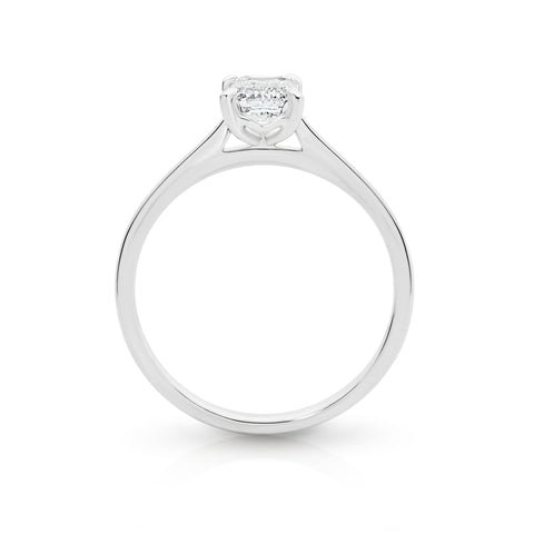 Samantha 18ct White Gold Emerald Cut Diamond Solitaire Ring 1.08ct