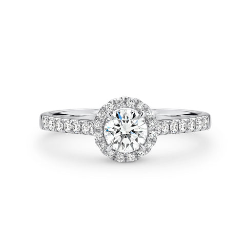 Sophia 18ct White Gold Round Brilliant Cut Halo Set Ring TDW 0.66ct