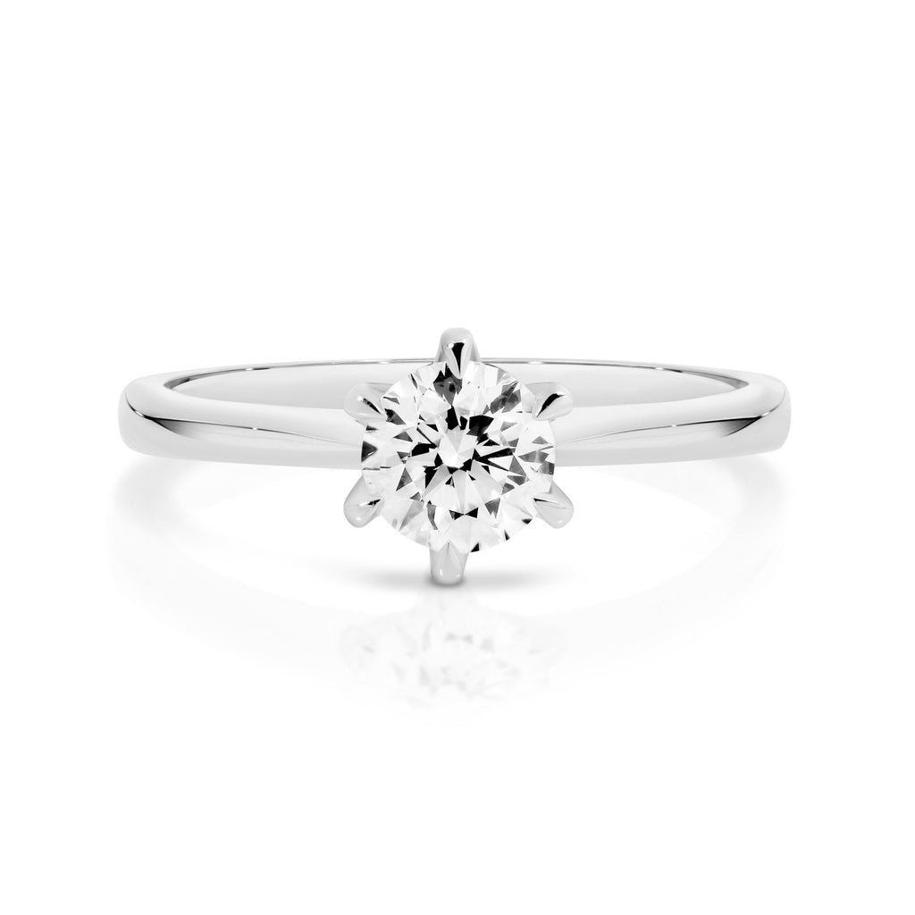 Amelia 18ct White Gold Diamond Solitaire Ring with 0.73ct D/SI2
