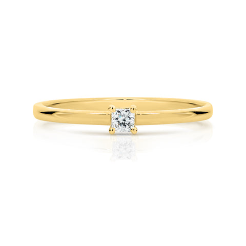 Duffs Princess Cut Lab Grown Stackable Ring 0.08ct