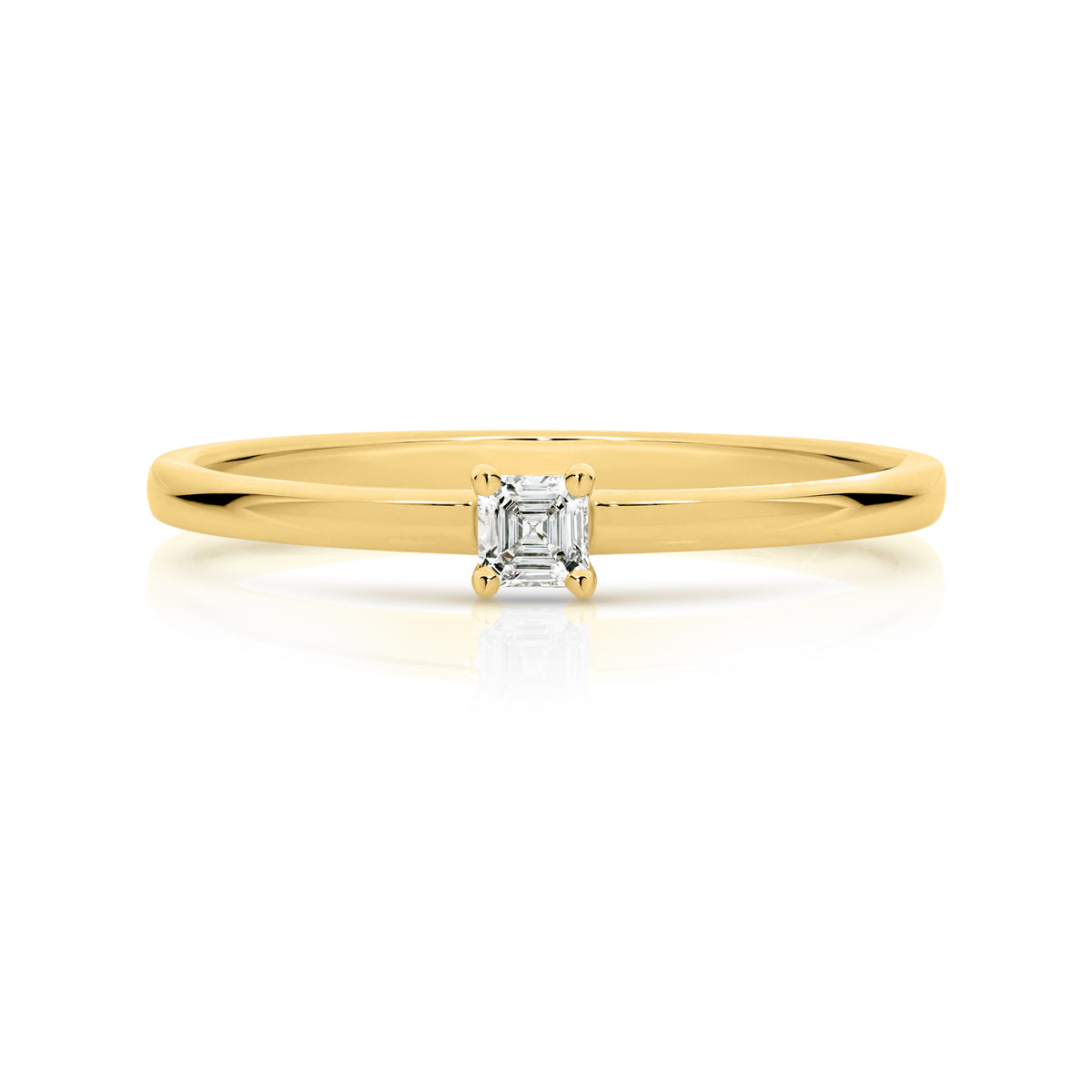 Duffs Asscher Cut Lab Grown Diamond Stackable Ring 0.11ct