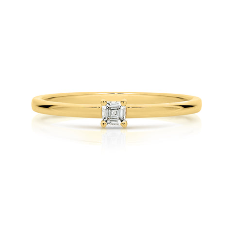 Duffs Asscher Cut Lab Grown Diamond Stackable Ring 0.11ct