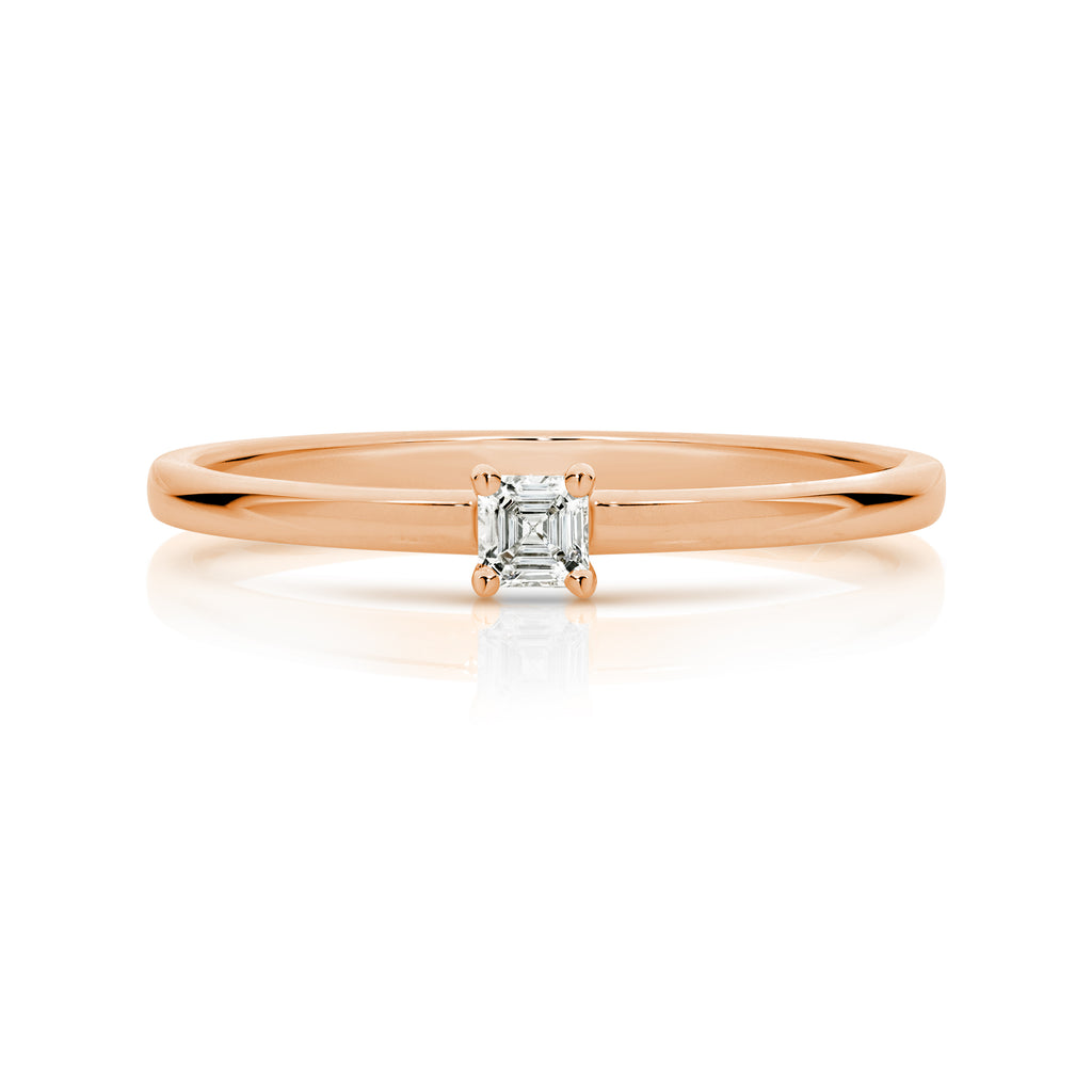 Duffs Asscher Cut Lab Grown Diamond Stackable Ring 0.11ct