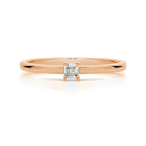 Duffs Asscher Cut Lab Grown Diamond Stackable Ring 0.11ct