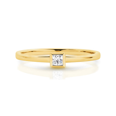 Duffs Princess Cut Lab Grown Diamond Stackable Ring 0.08ct