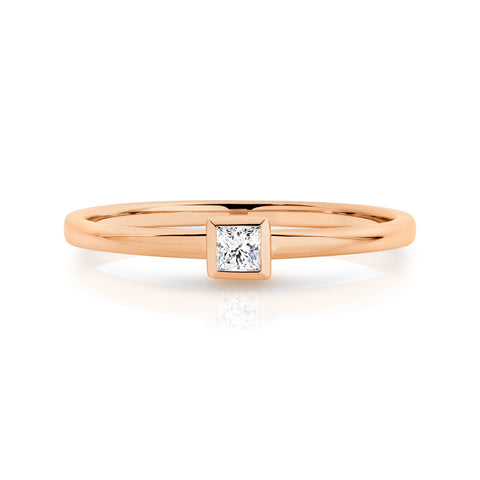 Duffs Princess Cut Lab Grown Diamond Stackable Ring 0.08ct