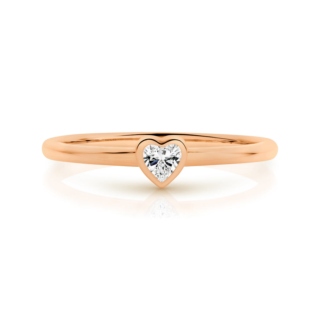 Duffs Heart Cut Lab Grown Diamond Stackable Ring 0.10ct