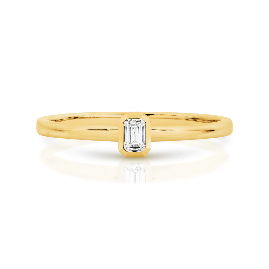 Duffs Emerald Cut Lab Grown Diamond Stackable Ring 0.10ct