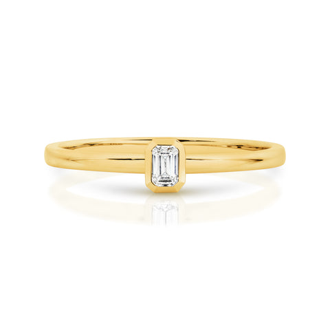 Duffs Emerald Cut Lab Grown Diamond Stackable Ring 0.10ct