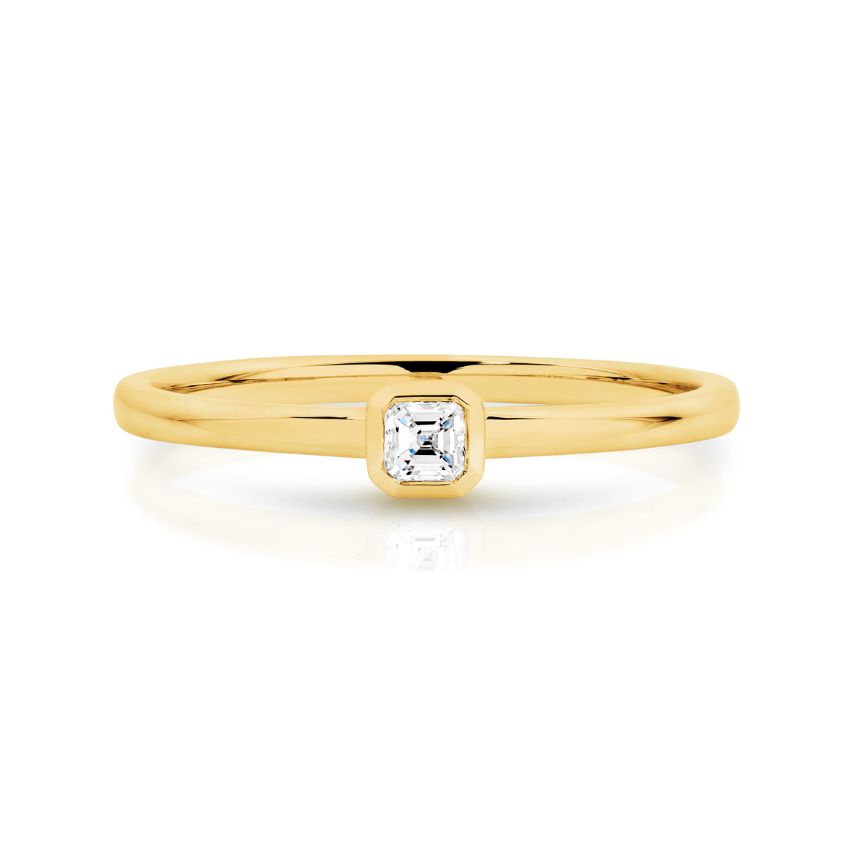 Duffs Asscher Cut Lab Grown Diamond Stackable Ring 0.11ct