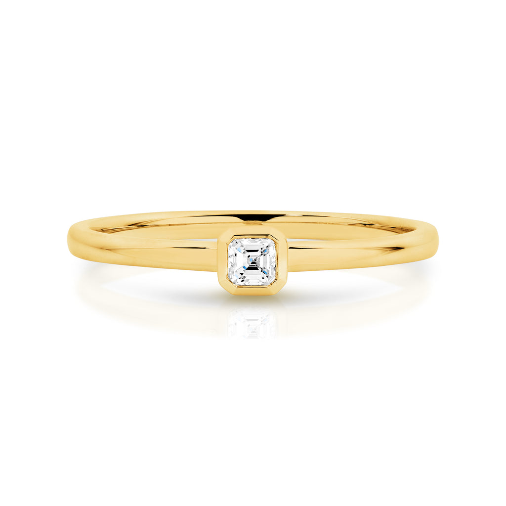 Duffs Asscher Cut Lab Grown Diamond Stackable Ring 0.11ct