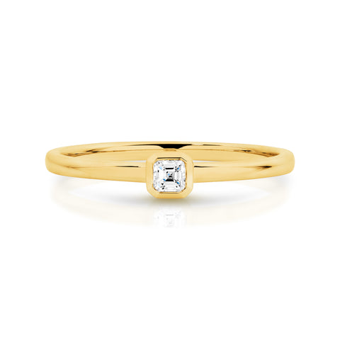 Duffs Asscher Cut Lab Grown Diamond Stackable Ring 0.11ct