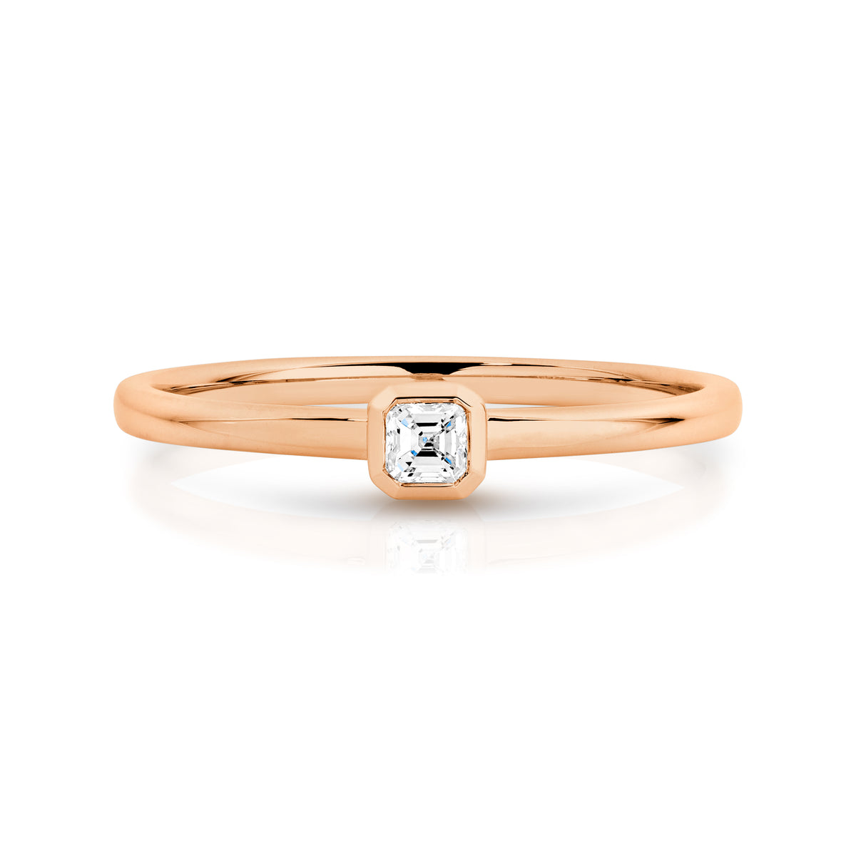 Duffs Asscher Cut Lab Grown Diamond Stackable Ring 0.11ct