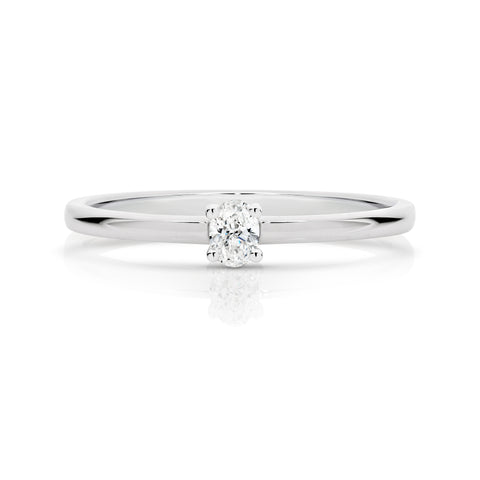 Duffs Oval Lab Grown Diamond Stackable Ring 0.10ct