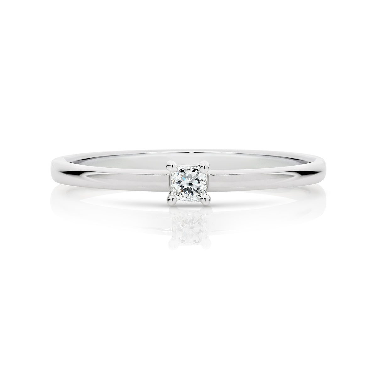 Duffs Princess Cut Lab Grown Diamond Stackable Ring 0.08ct