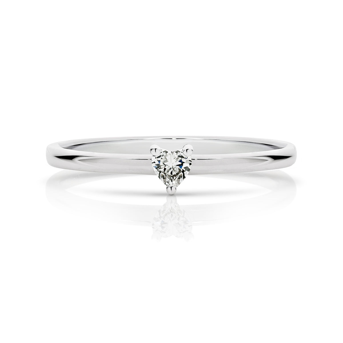 Duffs Heart Cut Lab Grown Diamond Stackable Ring 0.10ct