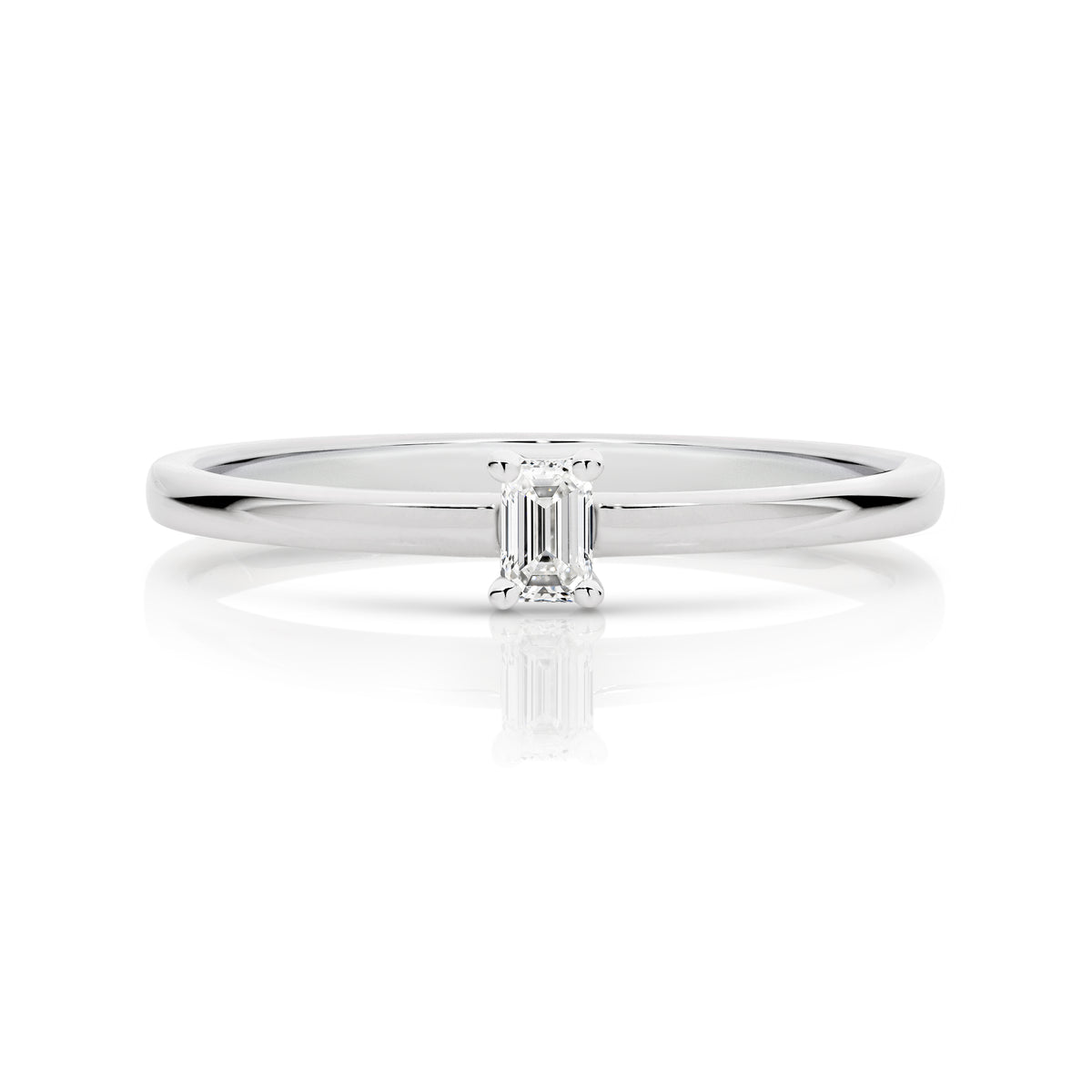 Duffs Emerald Cut Lab Grown Diamond Stacker Ring 0.10ct