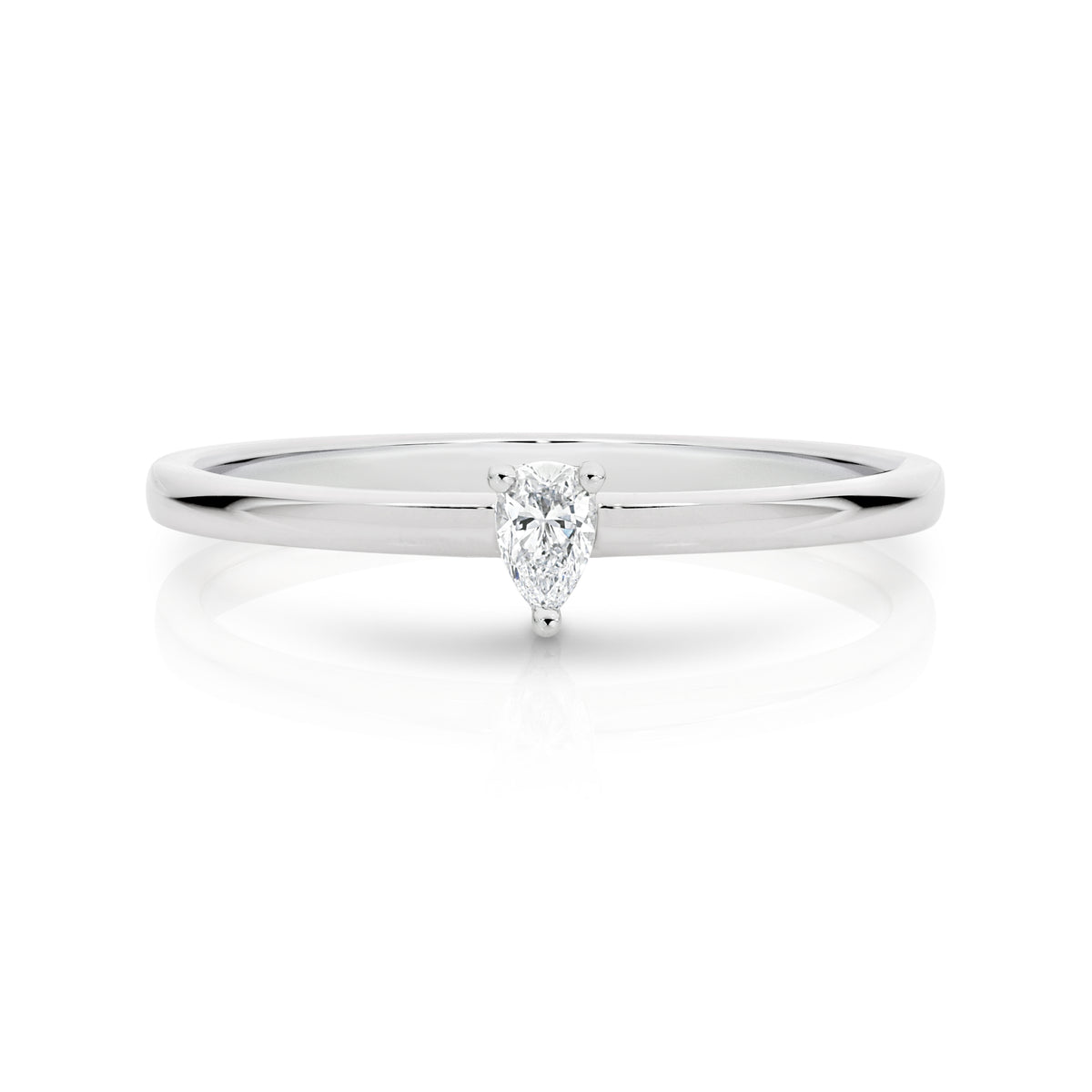Duffs Pear Lab Grown Diamond Stackable Ring 0.09ct