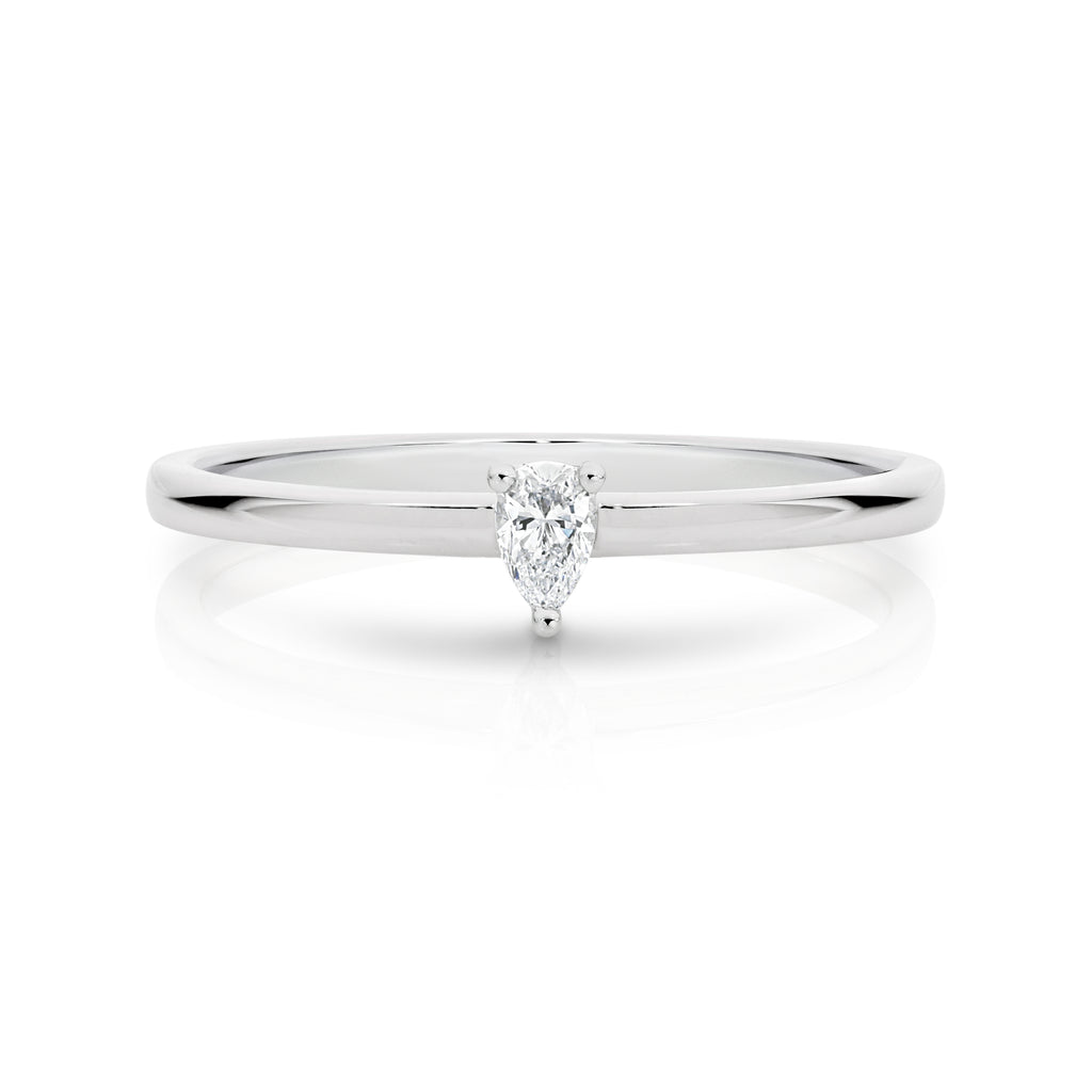 Duffs Pear Lab Grown Diamond Stackable Ring 0.09ct