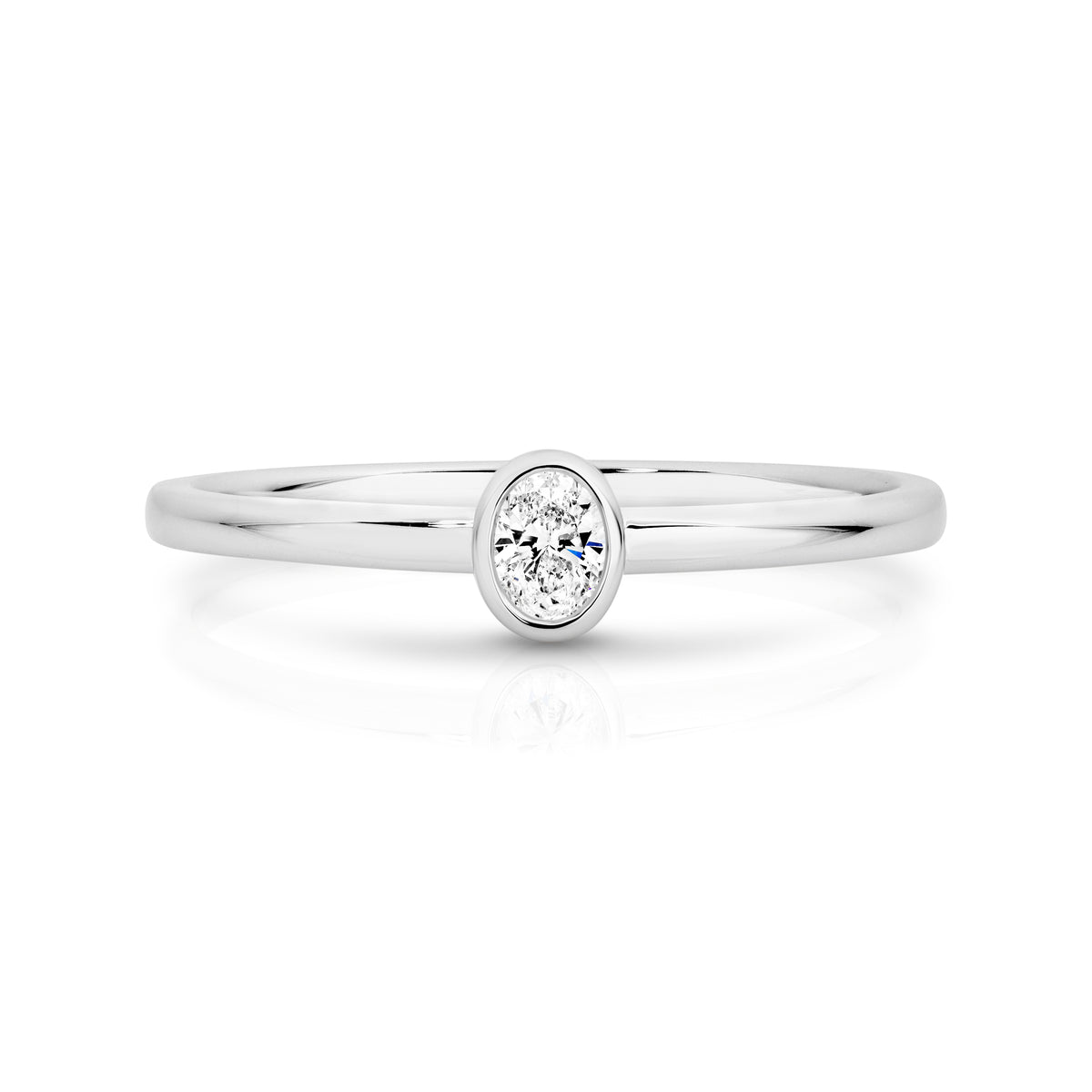 Duffs Oval Lab Grown Diamond Stackable Ring 0.10ct