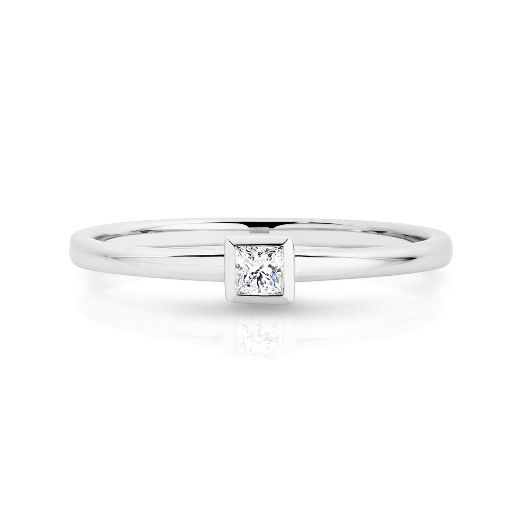 Duffs Princess Cut Lab Grown Diamond Stackable Ring 0.08ct