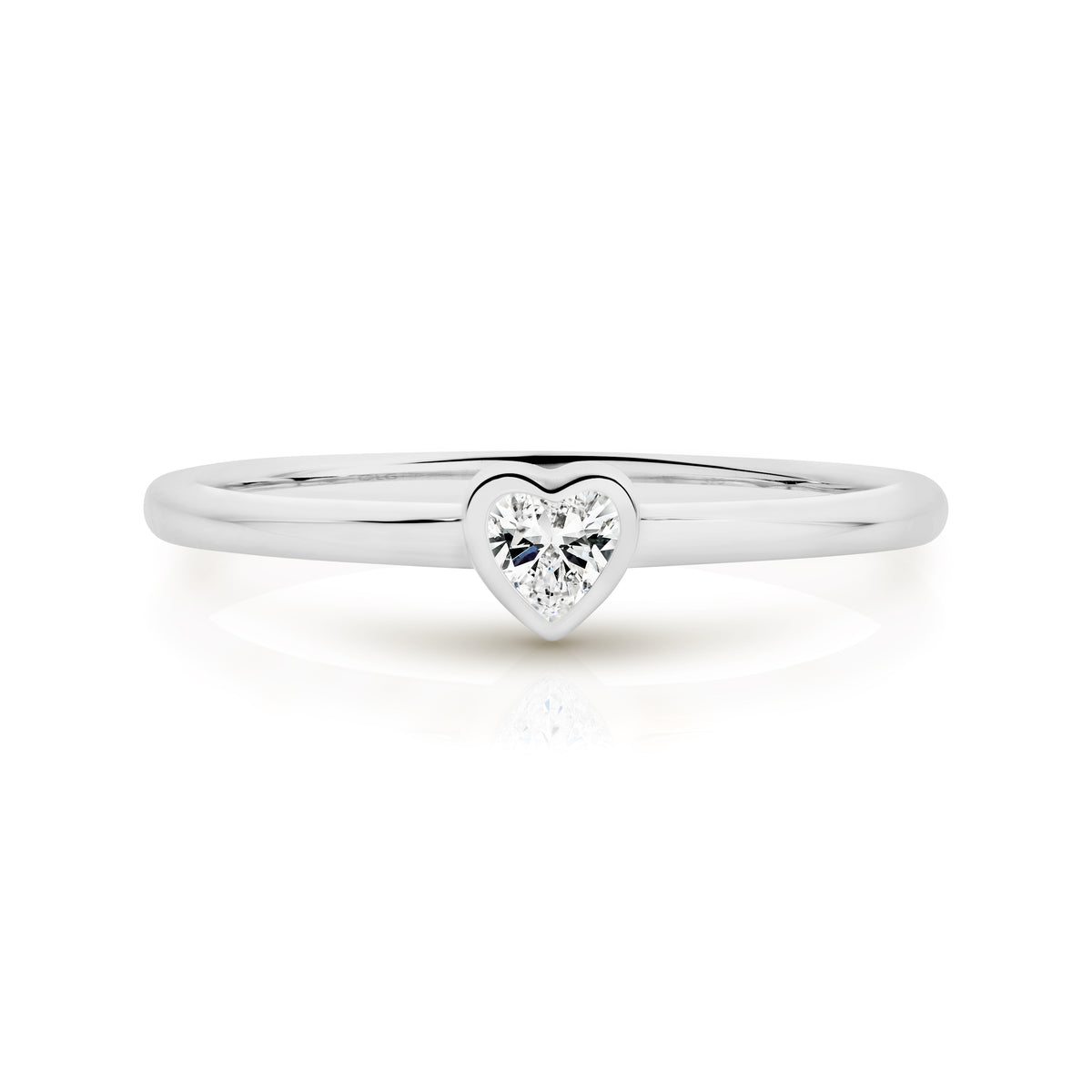 Duffs Heart Cut Lab Grown Diamond Stackable Ring 0.10ct