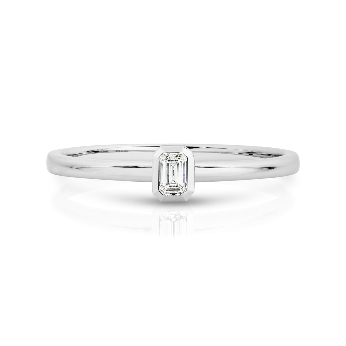 Duffs Emerald Cut Lab Grown Diamond Stackable Ring 0.10ct