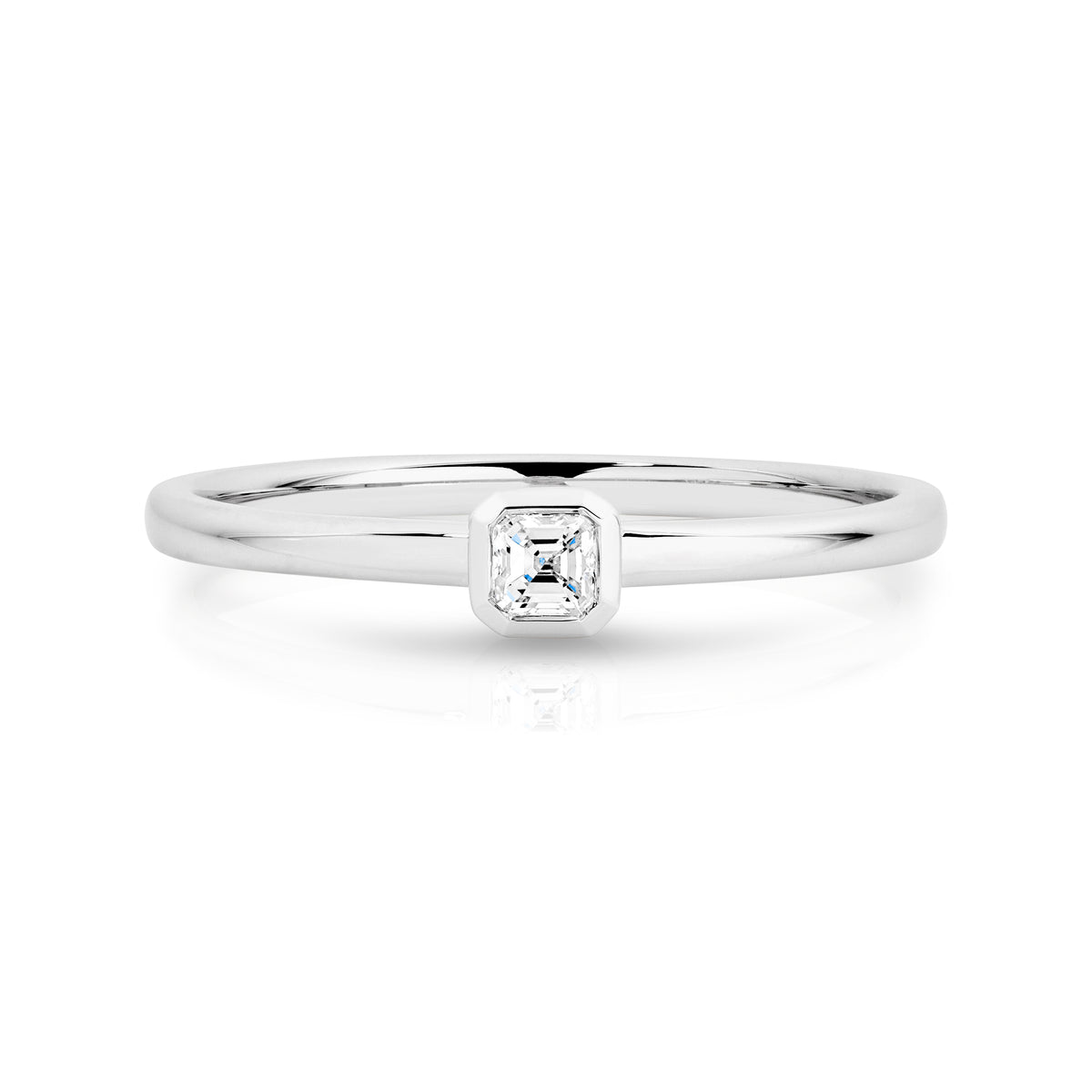 Duffs Asscher Cut Lab Grown Diamond Stackable Ring 0.11ct