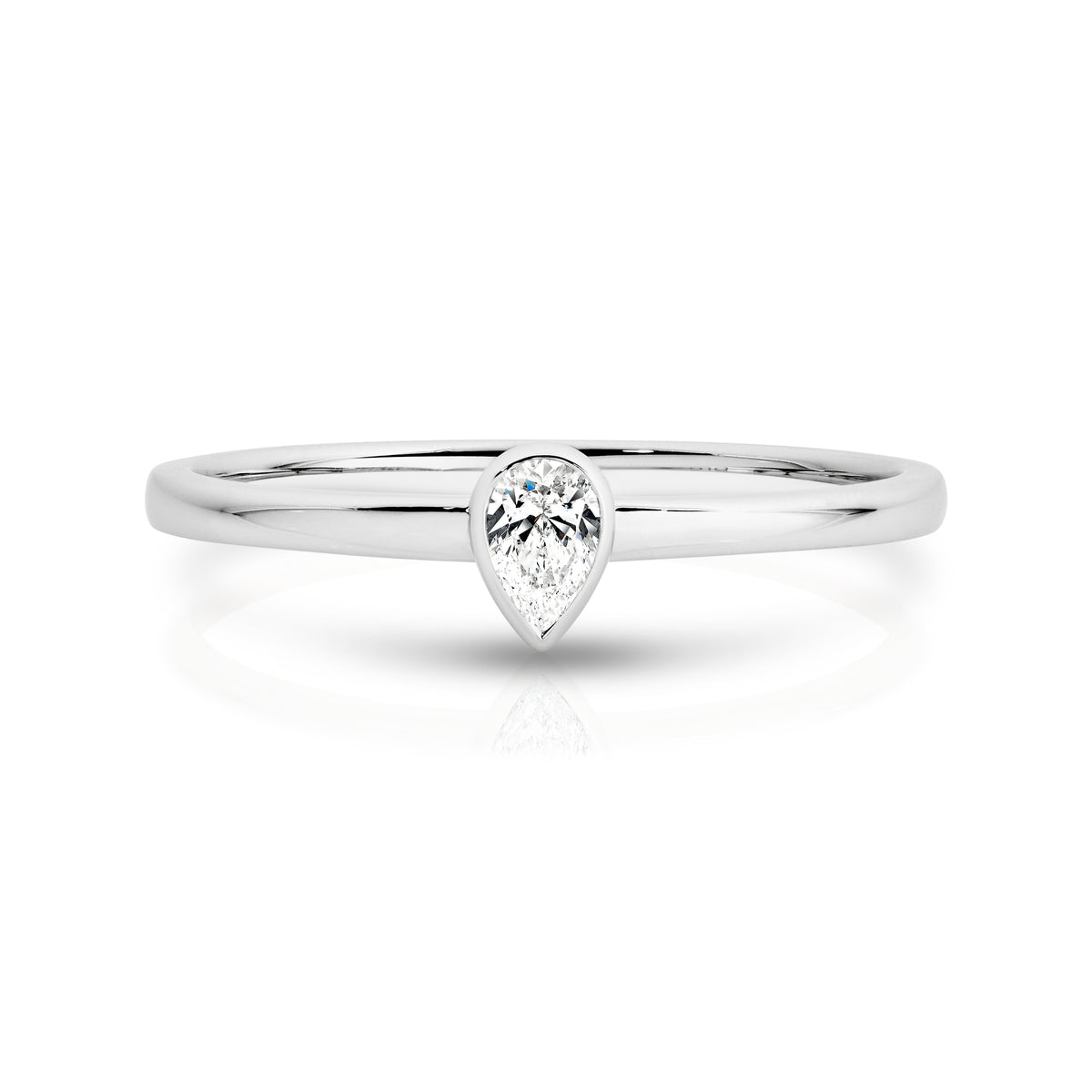 Duffs Pear Lab Grown Diamond Stackable Ring 0.09ct
