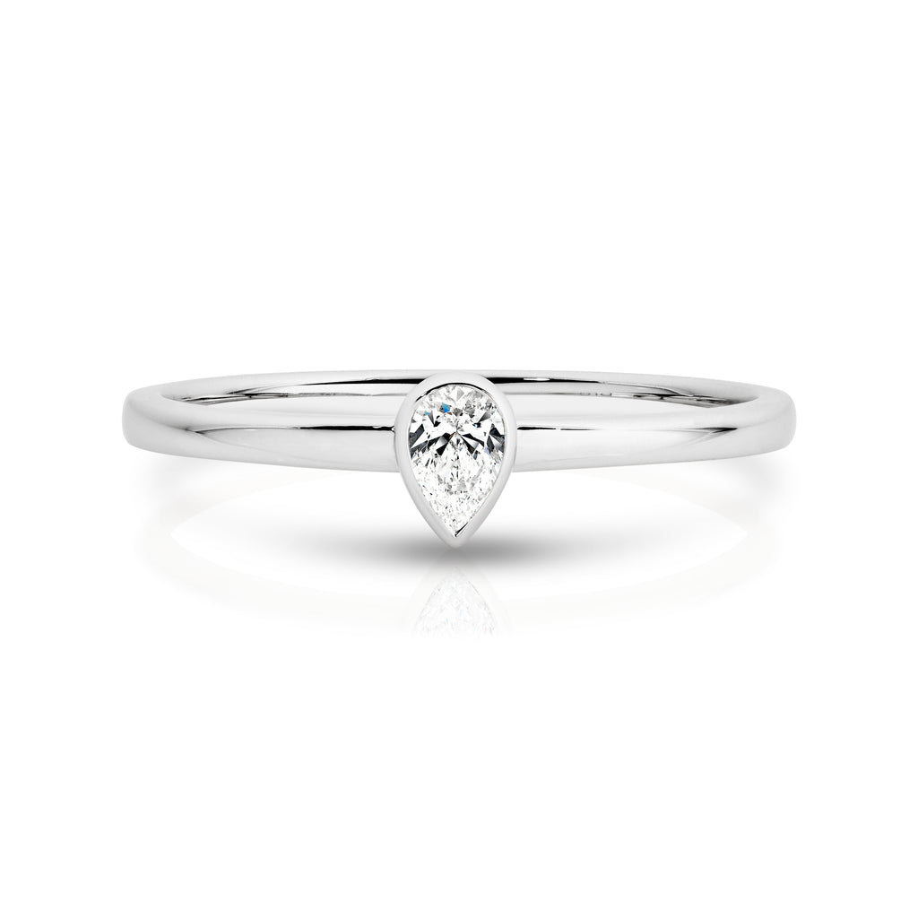 Duffs Pear Lab Grown Diamond Stackable Ring 0.09ct
