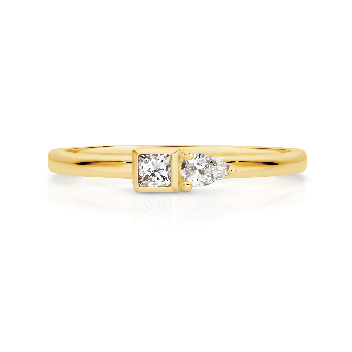 Duffs Pear & Princess Cut Lab Grown Diamond Stacker Ring