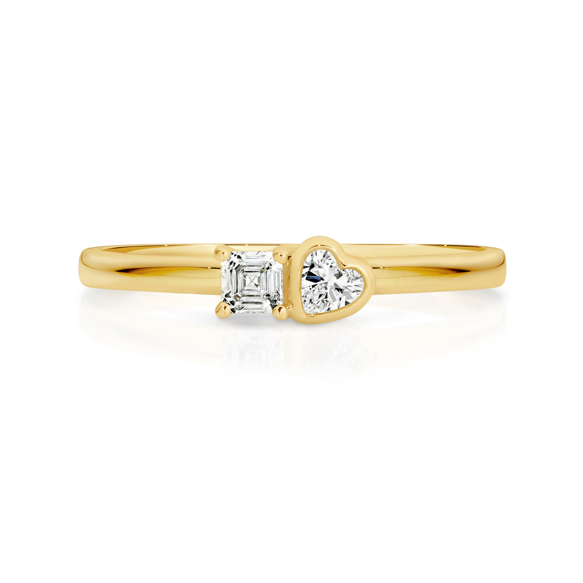 Duffs Asscher & Heart Cut Lab Grown Diamond Stacker Ring
