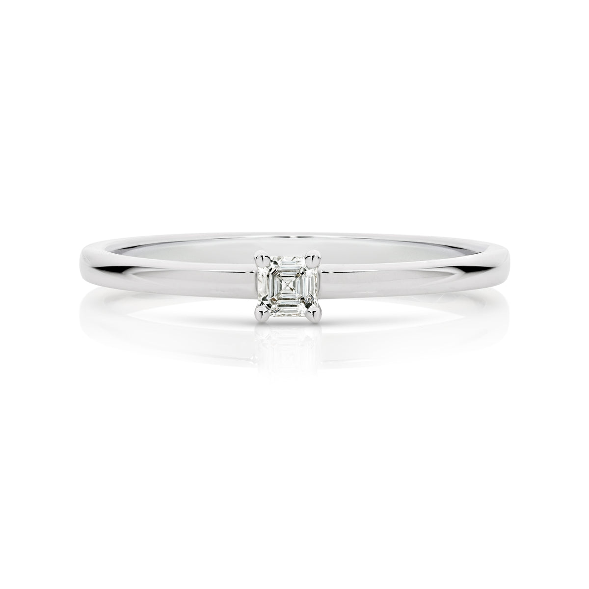 Duffs Asscher Cut Lab Grown Diamond Stackable Ring 0.10ct