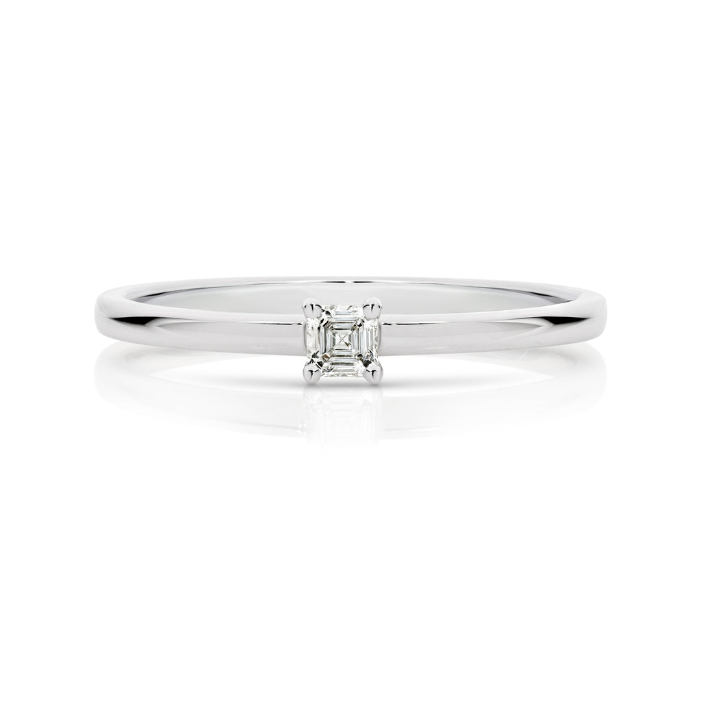Duffs Asscher Cut Lab Grown Diamond Stackable Ring 0.11ct