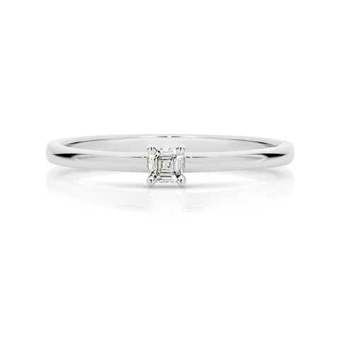 Duffs Asscher Cut Lab Grown Diamond Stackable Ring 0.11ct