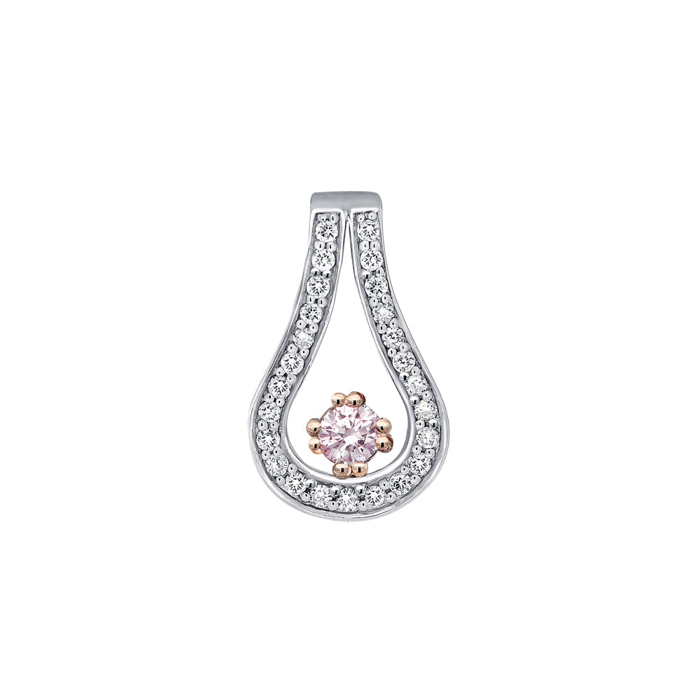 18ct White and Rose Gold Blush Pink diamond Pendant