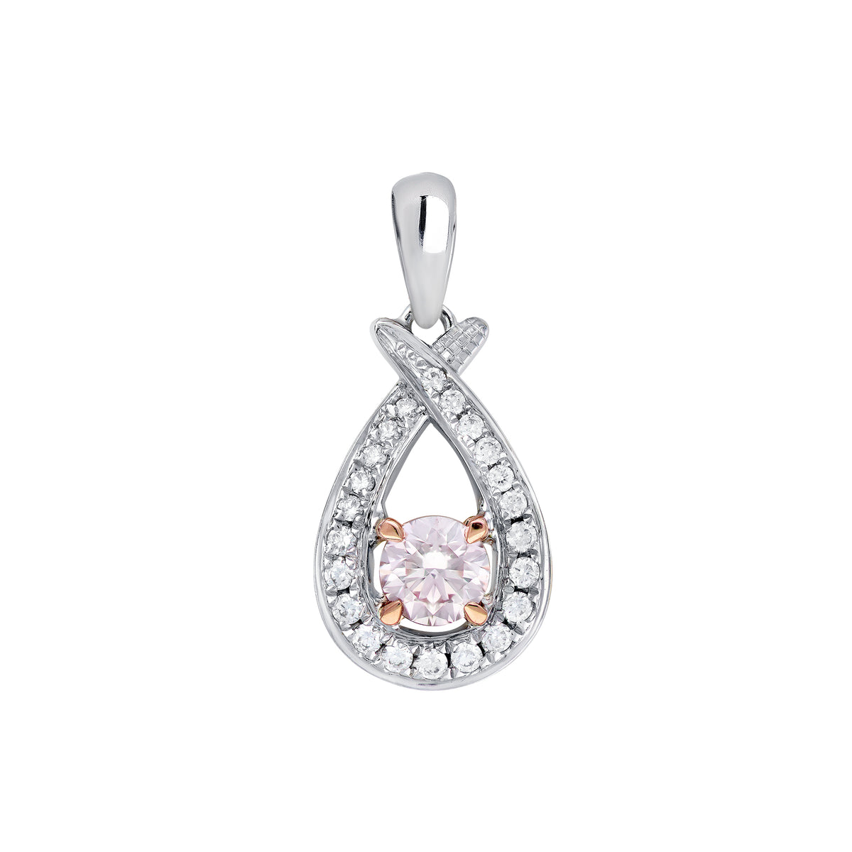 18ct Rose And White Gold Pink Argyle Diamond Pendant
