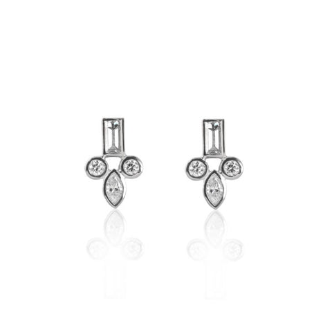 Von Treskow White Gold Blume Earrings